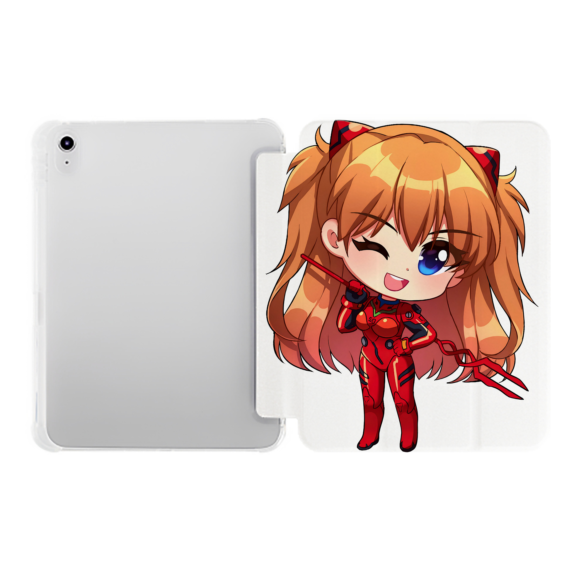 （画像用） EVA 新世紀エヴァンゲリオン IPad ケース ペン収納付き 三つ折りスタンド PUレザー×シリコン 対応機種9.5/10.5/10.9インチ